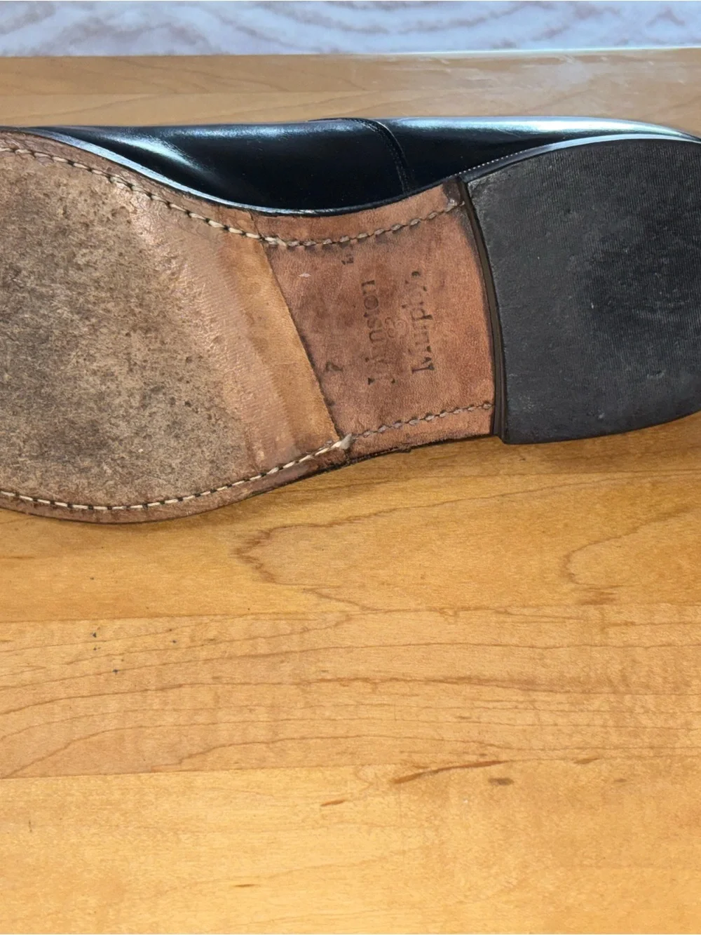 Johnston & Murphy Black Leather Cap-Toe Derby Shoes
